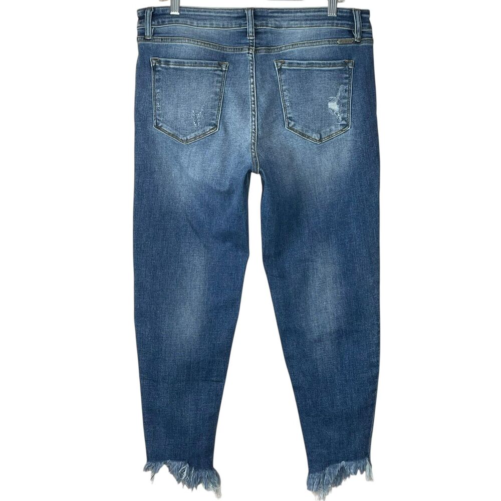 KanCan Signature Mid-Rise Ankle Skinny Jeans Size 32 Destructed Frayed Hem EUC - Picture 7 of 12